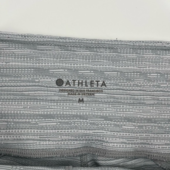 Athleta Chat to Town High Rise Jacquard Mesh Cropped Gray Leggings Women's Med - Picture 4 of 8